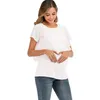 Pregnancy Clothes Maternity Clothing T Shirt Pregnant Women Breastfeeding Tee Nursing Tops Pink Tshirt Short Sleeve 240102