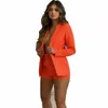 Kvinnors spårningsdräkter 2024 Fashion Woman Suit Lady Western Wear Jacket Shorts Pants Solid Color Suits Blazer 2 Piece Set Sexy Temperament för