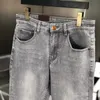 Herr jeans designer höst och vinter original aska liten rak rör smal passande ren bomull elastisk pendling stor storlek för män ufdm