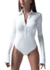 Ladies sexy POLO lapel long sleeve jumpsuit S M L