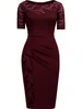 REPHYLLIS Mulheres Cocktail Party Vestidos Convidados de Casamento Noite Rendas Babados Elegante Casual Wear Trabalho Bodycon Vintage Para 240103