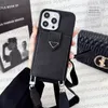 Women Crossbody Phone Case Designer iPhone Case Coin Purse for iPhone 15 Pro Max Case iPhone 14 Pro Max 13 12 Pro 13promax 12promax Cases Triangle P Cover Strap Lanyard