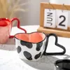 INS Coffee Cup Heart Mug Creative Ceramic Milk Cazas de porcelana al por mayor Valentín Regalo 240102