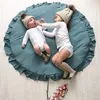Tapis de jeu pour bébé rond en coton doux rembourré né tapis rampant tapis de jeu pour bébé fille garçon tapis de sol pour chambre d'enfants décoration nordique 240102