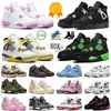 New Jumpman 4 Pink 4S Basketball Shoes Black Panther Women Green Thunder Kaws Sneakers Sports Men Sail Cacao Wow Trainers 2024 with box
