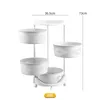 Kitchen Storage Food Rotating Shelves Wheels Fruit Basket Rolling Cart Vegetable All Purpose Movable