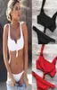 Sexy Swimwear Solid Bikini Women Swimsuit V Neck Bikinis Set Pants Adjust Bathing Suit Sport Style1888139