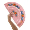 Decoratieve beeldjes Kleurrijke houten opvouwbare ventilator Handheld Klassieke Spaanse Chinese stijl Houten dansfeest Props Gift