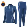 Thermisch ondergoed Dames mock-neck sets Dunne fleece fitness shapewear Elastische strakke vrouwelijke kleding Hemdjes en onderbroeken 240103