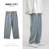 Koreaanse mode Baggy jeans voor heren Klassiek All-match Effen kleur Rechte pijp Denim Wijde broek Heren Lichtblauw Grijs Zwart 240103