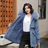 Dames Trenchcoats Winterjas Dames Parka Bovenkleding Koreaans Grote bontkraag Capuchon Lange mouw Fleece voeringjas Dames Dik Warm gewatteerd