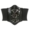 Belts Sexy Women Top Corset With Alloy Heart Buckle Woman Black Lift Up Masquerade Party Waist Seal Slimming Wrap