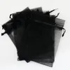 Necklaces Household 100pcs Drawable Black Small / Big Organza Bags Favor Wedding Party Christmas Gift Bag Jewelry Packaging Bags Pouches