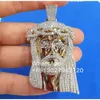 Pass Tester Sier/ 10K Solid Gold Mens Diamond Jezus Piece MOISSANITE OUT OUT WINDant na naszyjnik