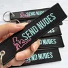 Keychains Mifavipa Wholesale 6 PCS/Lot Embroidery Funny For Motorcycle Lovers Gifts Pink Sky Blue Letters Key Chain Llavero