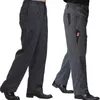 Pantaloni da cuoco Pantaloni uniformi da ristorante Abbigliamento da lavoro elastico a righe grigie per uomo Costume da cuoco Zebra 240102