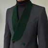 Schalkragen Formales Kleid Blazer Samt Spleißen Anzug Zweiteiler Hochzeit Bräutigam Bankett Schlank Kostüm Homme Mariage 240103