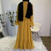 Vêtements ethniques Jupe longue musulmane Simple et décontractée Patchwork Femme Couleur unie Haut-parleur Manches Large Swing Bohème