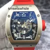 Movement Watch RM Pilot Sport Wrist RM010 18K White Gold Hollow Out Dial Date