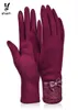 VBIGER Damen-Handschuhe, modisch, Spitze, Schleife, Touchscreen, weiblich, Winter, warme Handschuhe, elegante Beflockung, wärmer, Spitzenhandschuhe, Fäustlinge, S106828791