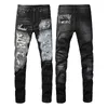 femmes pantalons empilés noirs hommes jeans de créateur skinny lavage vintage bleu uni coupe droite pantalon en denim décontracté printemps été streetwear taille 28-40