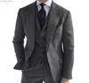 Ternos masculinos Blazers Herringbone Terno Masculino 3 Peças Formal Business Tweed Smoking para Homens Feito Sob Medida Retro Casamento Masculino Terno Jaqueta Colete Calças Conjunto Q230103