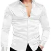Men's Casual Shirts Shirt Long Sleeve Party Evening Dress Holiday Top T-shirt Silk Red Golden Ceremony