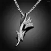 Pendant Necklaces 925 Sterling Silver Long Zircon Butterfly Fashion Sterling-silver-jewelry Statement Necklace For Women