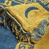 Fringe Throw Blanket Ramadan Knitting Textured Woven Blankets With Tassel Boho Soft Cotton Tapestry For Bed Couch Sofa 240103