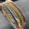 Nuovo marchio di pneumatici per auto Classico Designer Bracciale Bullet 925 Puro argento placcato Oro rosa 18 carati Salice Chiodo Versatile Moda Lusso Instagram con scatola originale