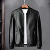 Herrjackor 2024 Autumn Leather Jacket Bomber Motorcykel Män Biker PU Trend Casual Slim Baseball Fashion Male Clothes