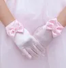 Cinque dita Guanti Lolita Anime Principessa rosa Bambini Ragazze Carino Raso Bowknot Polsini con perle Festa in scena Costume cosplay Po Sparare Prop7698666