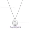 Pendant Necklace Tie Home Collar Chain Designer Jewelry Tifannissm T Family Circular Pie Letter Couple Fashionable and Minimalist Have Original Box