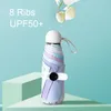 Umbrellas Colorful Gradient Mini Umbrella 8 Ribs Luxury Women Anti UV Parasol 5-Folding Fashion Sunscreen Small Manual