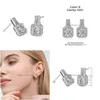 Stud 0,5 D Couleur Moissanite Boucles d'oreilles pour femmes 100% 925 Sterling Sier Princess Square Pack Simple Tempérament Mariage Drop Livraison J Dhikg