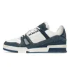 Virgil Trainer Series sneakers män kvinnor designer skor abloh denim canvas läderplattform präglad med diamanttränare brev överlagrar modeskor