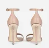 Sommarberömda Keira Sandals Shoes for Women Polished Calfskin Baroquel Heels Patent Leather Lady Gold-Plated Carbon Gladiator Sandalias Party Wedding