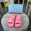 Foam rubber mules designer slippers women men embossed rubber triangle chunky sole slipper beach platform loafers