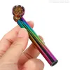 12pcs Metal Glass Pipe Bright Color Round Head Cigarette Pipe With Stainless Steel Mesh Display Box Cigarette Accessories Wholesale