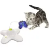 自動猫のおもちゃ360度回転運動活性化蝶面白いおもちゃペット猫インタラクティブフラッターバグ子犬フラッシュトイ240103