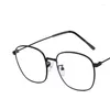 Solglasögon ramar dator mode optik kvinnor glasögon fyrkantiga män ljus myopia glasögon 2024 anti-blå klassisk ögonmetallram
