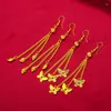 Dangle Earrings UMQ 아름다운 나비 활 여성 긴 술 드롭 24K Real Gold Plated Mother Gifts Party Partinance Jewelry