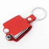 Keychains 1st Sulimation Blank PO Frame Keychians med PU Cover Leather Case Protect Multicolour Diy Couples Friend Presents