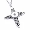 Pendanthalsband 2024 Cross Snaps 18mm Snap Button Halsband Crystal White Rhinestone Buttons Man Women SMYELLTY