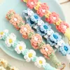 INS Nordic Style Floral Wrist Strap Small Daisy Bag Pendant Mobile Phone Chain Hand-woven Keychain Crochet Flower Keychains