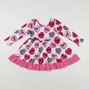 Mädchenkleider Großhandel Valentinstag Kinder Twirl Kleid Baby Lange Ärmel Herzen Liebe Kleidung Kinder Frühling Kleinkind Boutique Kleidung