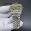 Orologio automatico da uomo in oro con cassa piena di diamanti 41mm Quadrante con diamanti, orologio con pietre diamantate lucide
