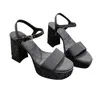 Sandali di tacco grosso scarpe scarpe da donna cristallo tacco alto tacco di alta qualità in minestone piattaforma di strass con tacco per scarpe da scarpe tacco Roma sandalo 35-41