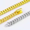 Factory Price 18K Gold Plated Cubic Zirconia Paved Miami 10mm Cuban link chain Bracelet for Mens Hip Hop Jewelry