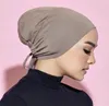 Sciarpe di cotone interno turbante caps stretch hijab cap donne underscarf fascia sciarpa musulmana cappello con coulisse maglia islamica cofano8707700